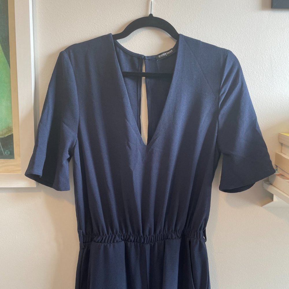 American Apparel Navy Jumpsuit
